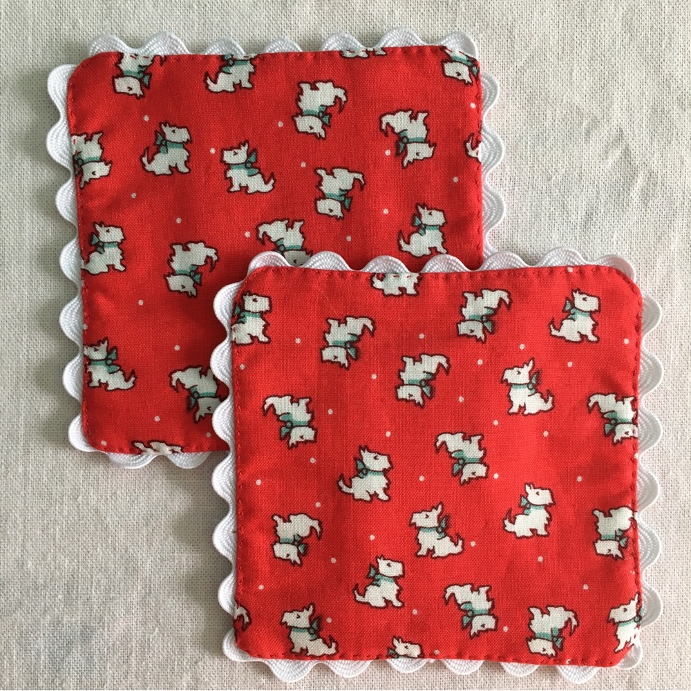 ✨Handmade Vintage-style Scottie Dog Coasters, set of 2✨ - Picture 3 of 12